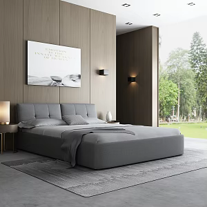 Modern background double bed 3d model