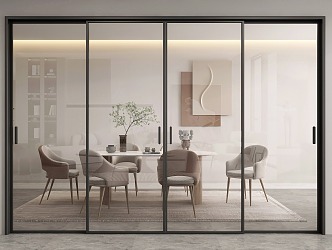 Modern sliding door glass sliding door glass door 3d model