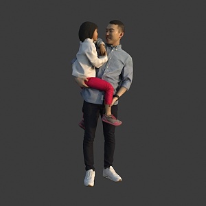 The man holding the child 3d model