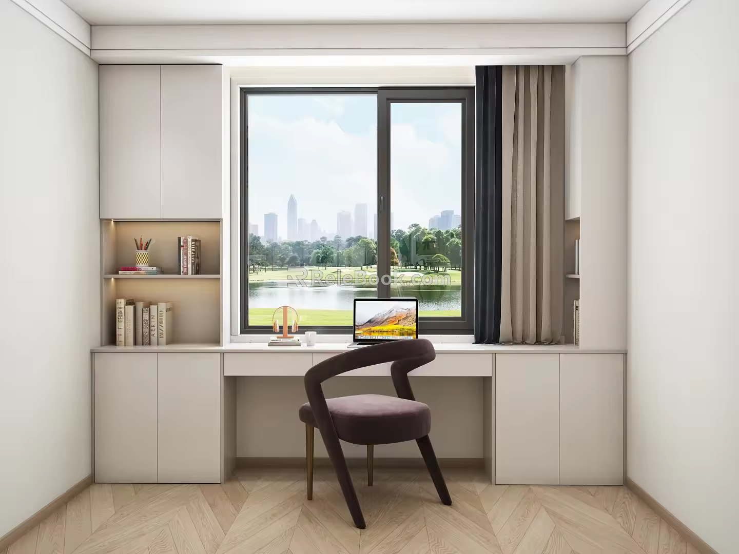 Modern Window Floating Window Desk 3d model