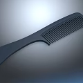 Modern Black Comb With Smooth Handle And Evenly Spaced Teeth 3d model