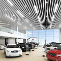 Modern 4S Store Showroom with Multiple Cars Display Area Bright Lighting and White Ceiling
