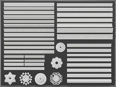 Variety Of Plaster Moldings And Decorative Elements 3d model Variety Of Plaster Moldings And Decorative Elements 3d model