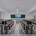 Modern Classroom Computer Classroom 3d model