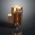 Golden Industrial Motor Component With Grill Top And Cooling Fins Shaft Base