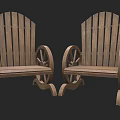 Rustic Wooden Leisure Chair With Wheel Shaped Armrests And Classic Design