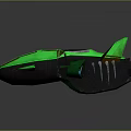 Futuristic Green Spacecraft With Sleek Aerodynamic Design For Cosmic Exploration