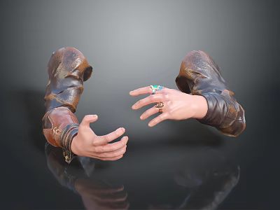 Medical Devices Protective Sterile Gloves For Surgical And Healthcare Use 3d model