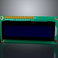 Green Circuit Board LCD Display Module With Blue Screen And Yellow Pins For Computer Hardware 3d model