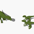 Outdoor Green Dinosaur Shaped Landscape Sculptures Large And Two Small