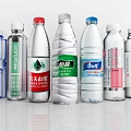 Assorted Bottled Water Brands With Different Types In Clear Plastic Bottles