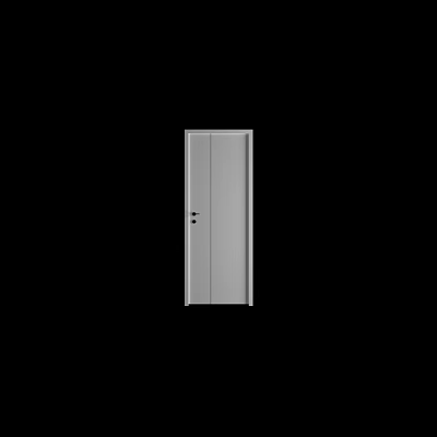 Double Swing Door Design For Home Interior With Gray Finish And Handle 3d model