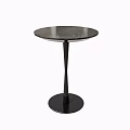 Modern Round Top Side Table With Black Cylindrical Base And Smooth Surface 3d model
