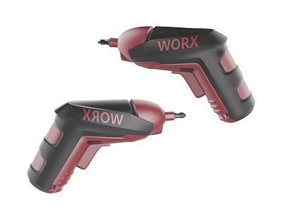 WORX Handheld Electric Drill Power Tools With Red And Black Industrial Design 3d model