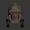 Vintage Armored Military Vehicle With Retro Turret And Historical Design