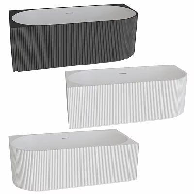 Modern Striped Bathtub Designs In Black And White Colors For Bathroom 3d model