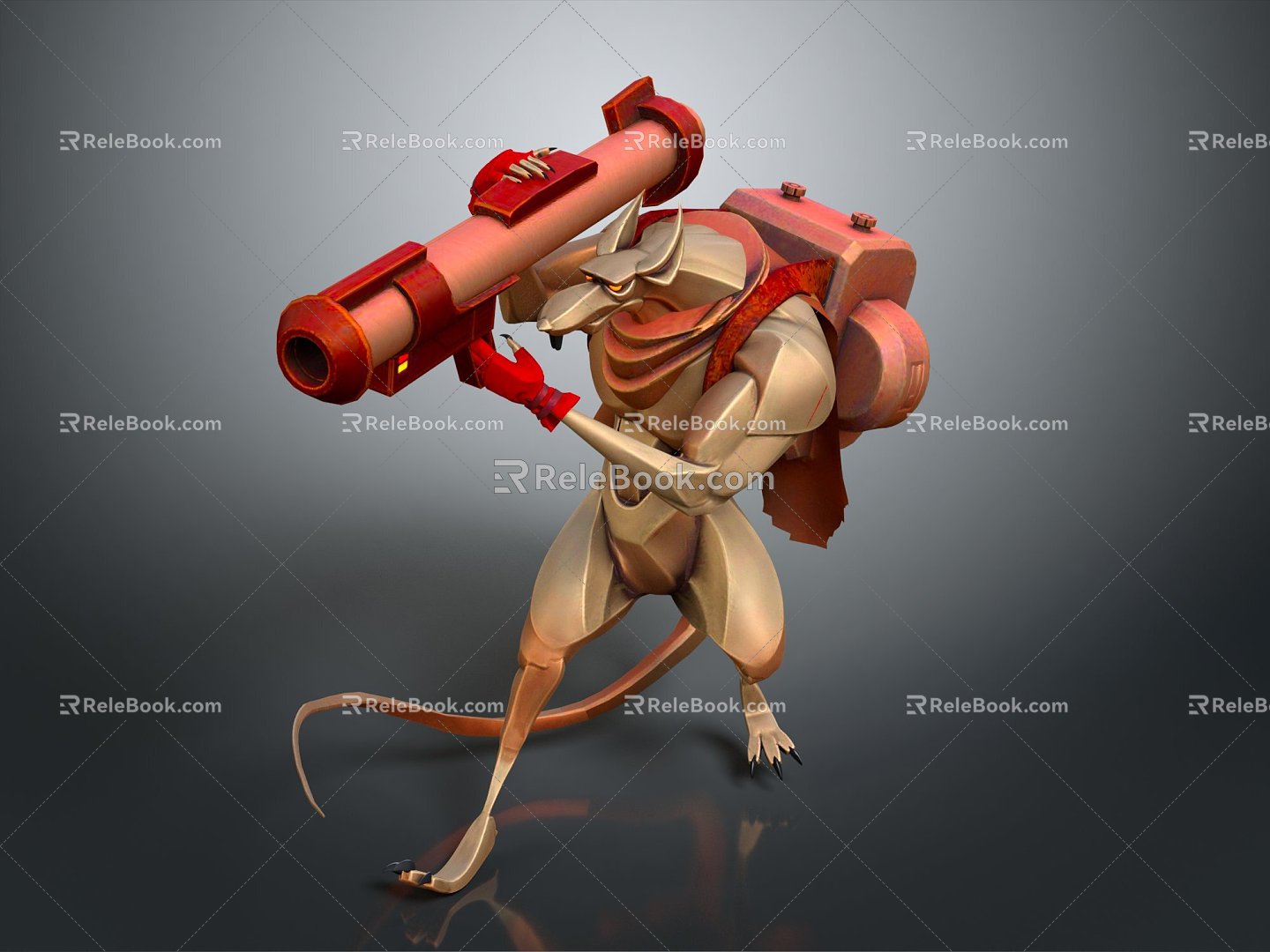 Modern Game Role Rat Man Rat Man Warrior Rocket Man Rocket Mouse 3d model