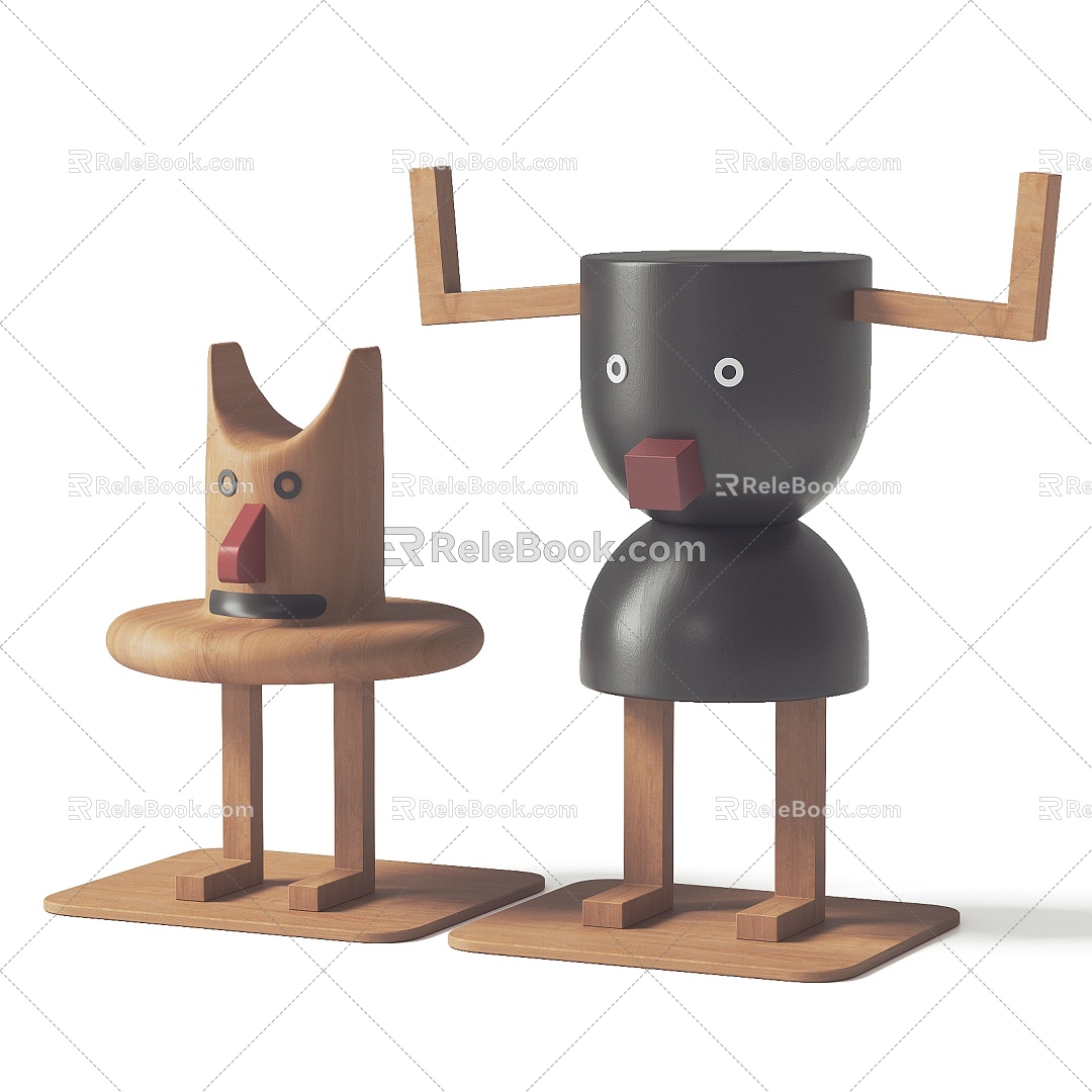 Creative Desktop Ornaments Concept Ornaments Wooden Ornaments 3d model