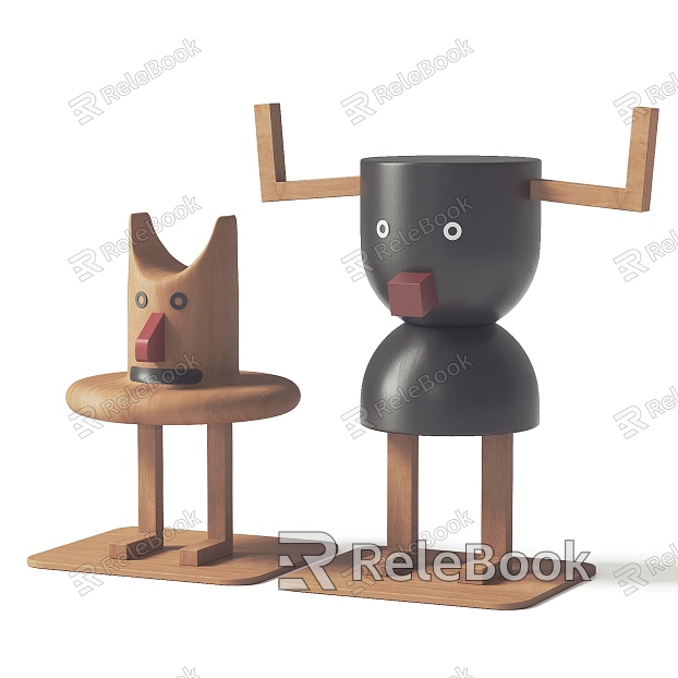 Creative Desktop Ornaments Concept Ornaments Wooden Ornaments model