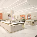 Modern Jewelery Store Interior With Display Counters And Lighting 3d model