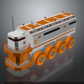 Orange and White Space Exploration Rover Featuring Large Wheels and Antenna for Planetary Missions