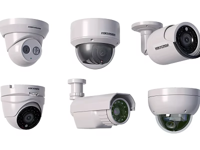 Various Projection Monitoring Security Cameras Including Dome Bullet And Cylindrical Types 3d model