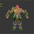 Game Movie Character Red Skin Muscular Metal Armor Shoulder Arm Guards Waist Decoration Armored Pants Boots