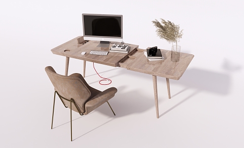 Modern Desk Chair Writing Desk 3d model