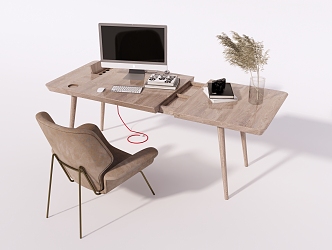 Modern Desk Chair Writing Desk 3d model