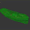 Wooden Model Boat With Interior Seats Storage Box Blue Trim And DALIA Name