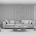 Modern sofa coffee table combination 3d model