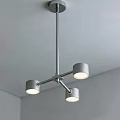 Modern Three Light Metallic Chandelier With Minimalist Design Ceiling Mounted Illuminated 3d model
