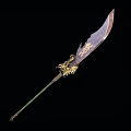 Traditional Weapon With Golden Dragon Ornament Green Handle And Sharp Blade Traditional Design
