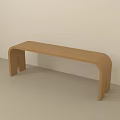 Wooden Stool With Curved Legs And Minimalist Design For Home Interior