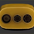 Yellow Walkie Talkie Device With Antenna Green Screen And Control Buttons