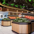 Spacious Supermarket Department Store With Well Organized Shelves And Various Product Displays