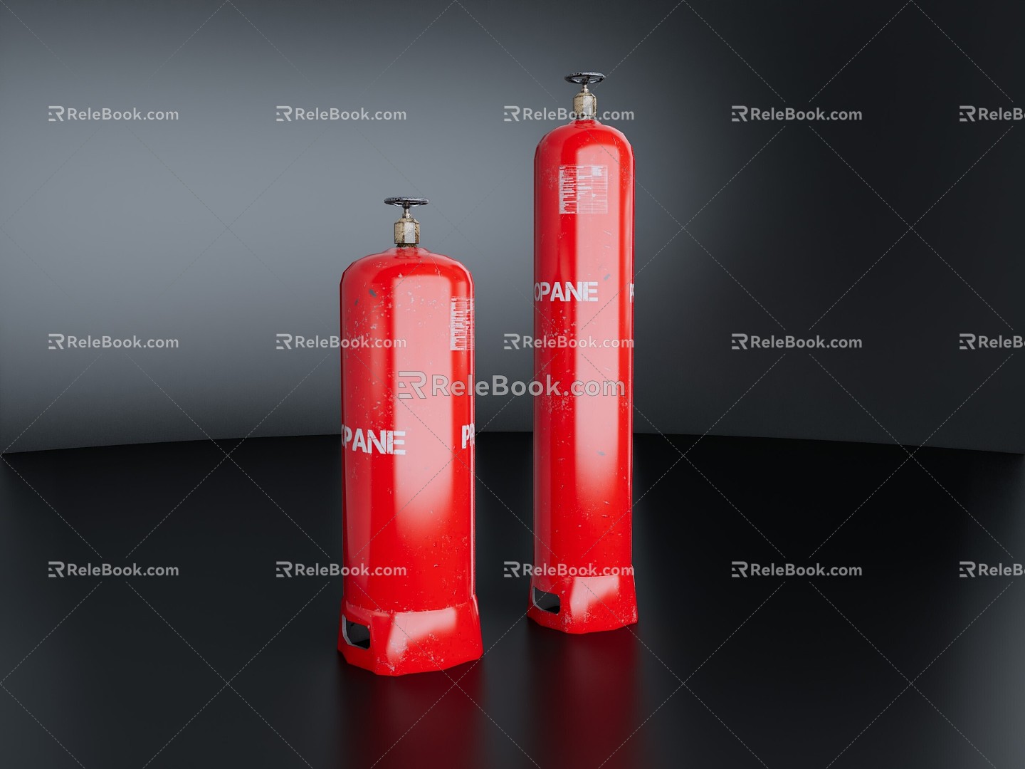 Modern acetylene bottle 3d model