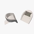 Modern Single Sofa With Gray And Beige Upholstery And Decorative Pillow