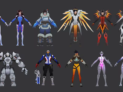 Modern Game Characters Cartoon Game Characters 3d model