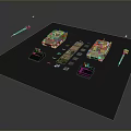 Detailed Military Tank Models Display With Weapon Parts And Control Panels