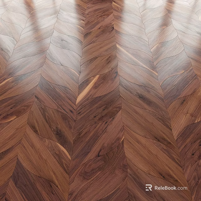 Herringbone Pattern Wooden Floor Made Of Natural Hardwood With Classic Look 3d model 