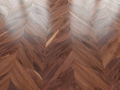Herringbone Pattern Wooden Floor Made Of Natural Hardwood With Classic Look 3d model