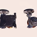 Mechanical Gear Assembly With Metal Components Bearing And Base Plate 3d model
