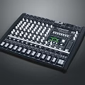 Professional Black Music Mixer With Multiple Knobs Faders And Display Screen For Musical Instruments