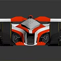 Red and White Streamlined Modern Racing Car with Sleek Design and Aerodynamic Features