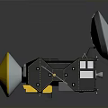Spacecraft with Solar Panels Dish Antenna Black Body and Yellow Component for Space Exploration