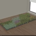 Indoor Green Plants And Colorful Flowers In Rectangular Planter Near Window On Wooden Floor