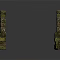 Rustic Stone Wall Design With Wooden Elements And Natural Mossy Texture