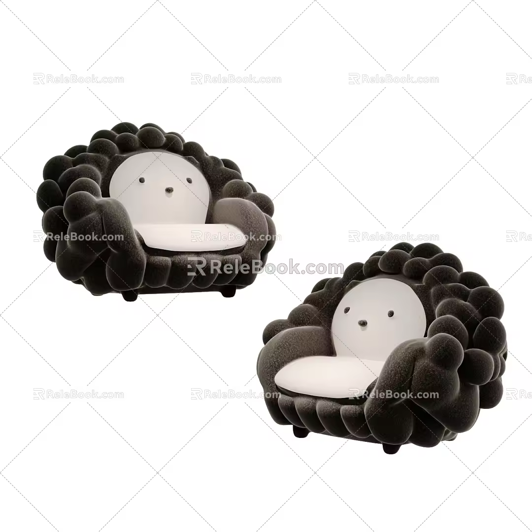 Modern Children Cartoon Hedgehog Lazy Sofa 3d model