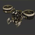 Detailed Futuristic Mechanical Drone 3D Model With Dual Propellers And Camera